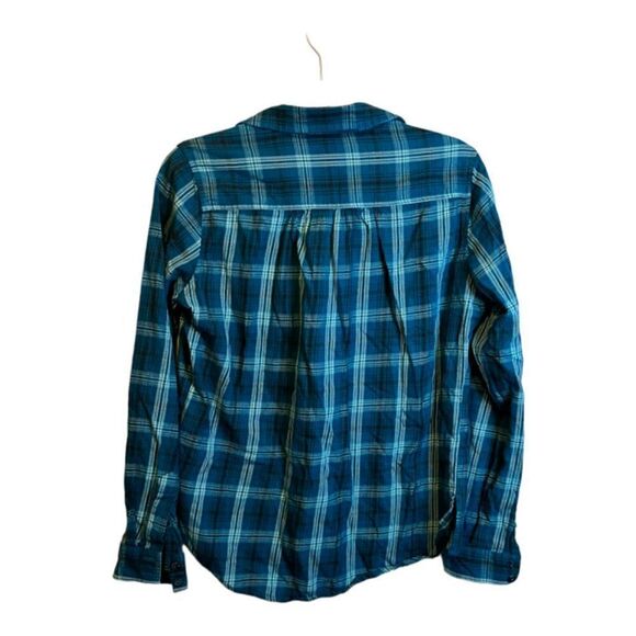 Ariat Shirt Women's Medium Plaid Rodeo Western Festival Blue Lace up - Picture 2 of 4